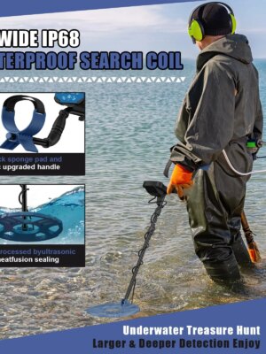 PalliPartners 12″ Coil Metal Detector with Advanced DSP Chip, Lightweight, 5 Modes, Waterproof Coil, LCD Display