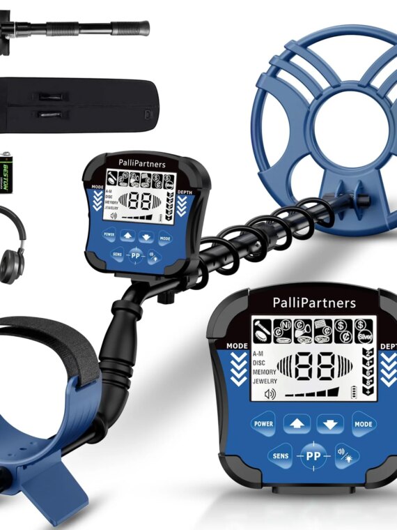 PalliPartners 12" Coil Metal Detector with Advanced DSP Chip, Lightweight, 5 Modes, Waterproof Coil, LCD Display
