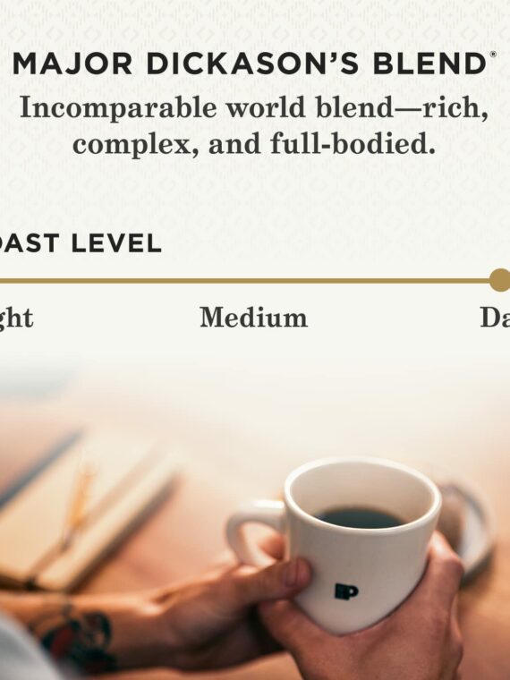 Peet's Major Dickason's Blend Dark Roast Coffee K-Cup Pods, 75 Count, 100% Arabica, Keurig Compatible