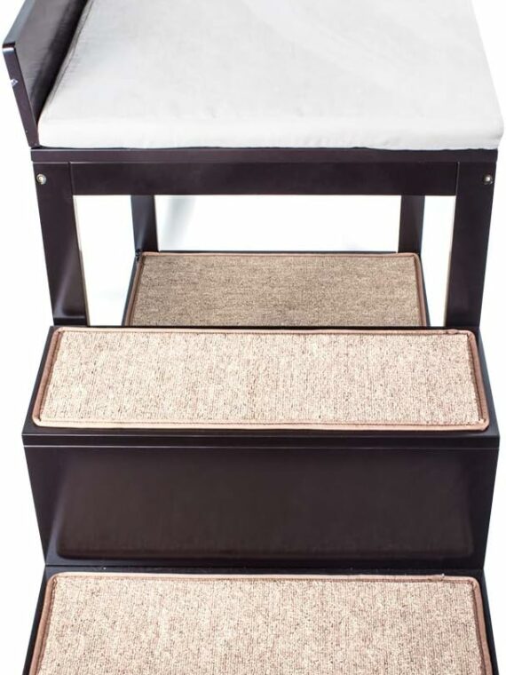 Penn-Plax Buddy Bunk Multi-Level Pet Bed & Stairs, Small Breeds, Elevated Wood Design