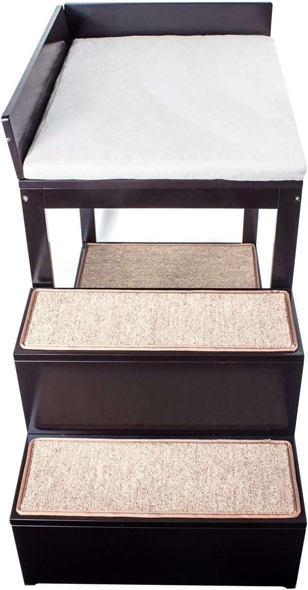Penn-Plax Buddy Bunk Multi-Level Pet Bed & Stairs, Small Breeds, Elevated Wood Design