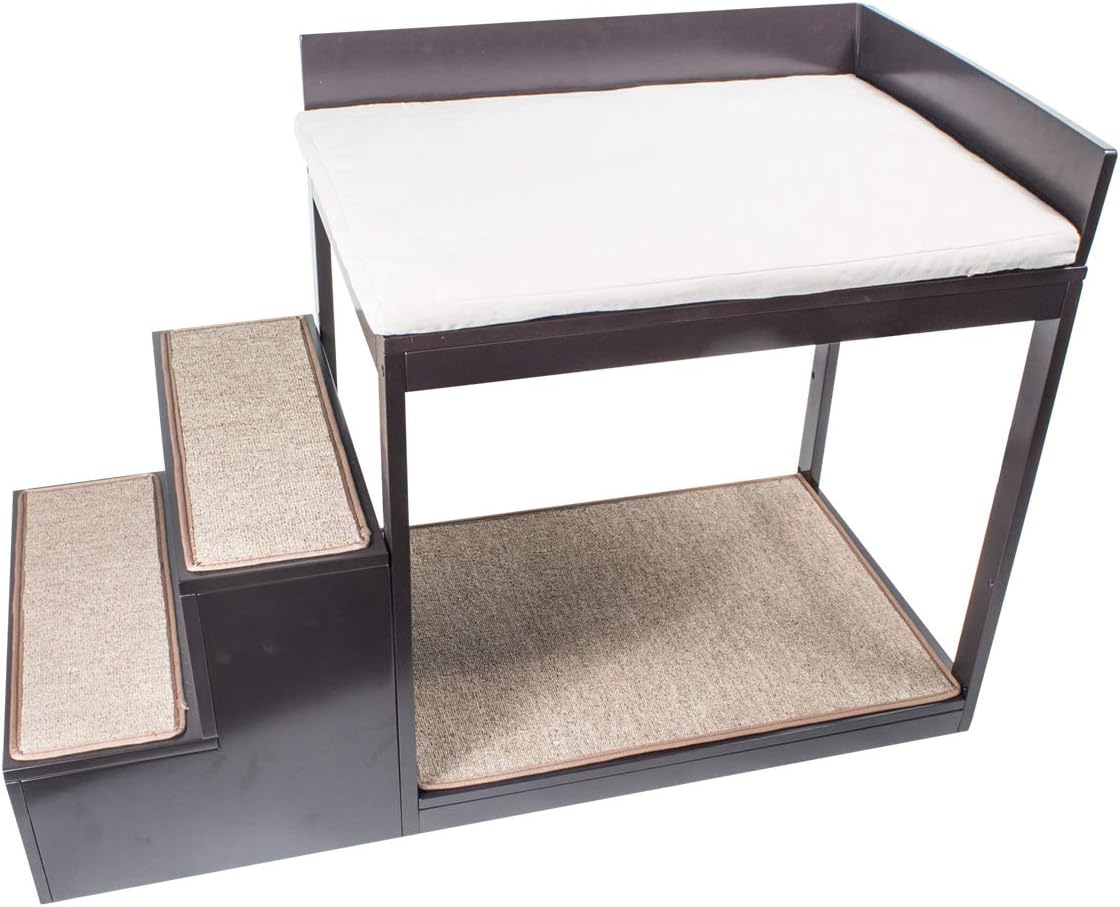 Penn-Plax Buddy Bunk Multi-Level Pet Bed & Stairs, Small Breeds, Elevated Wood Design