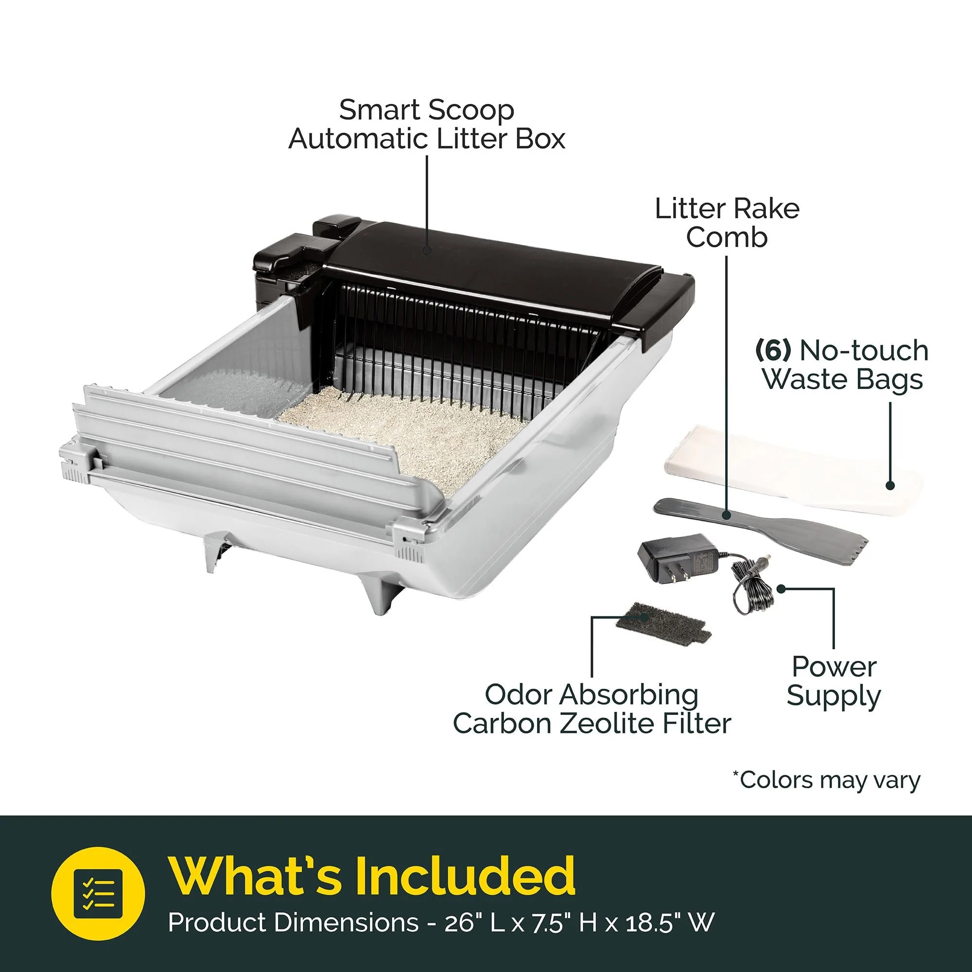 Pet Zone Self-Cleaning Cat Litter Box, Automatic, Odor Control, Easy Maintenance, Quiet, For Cats 6-15 lbs