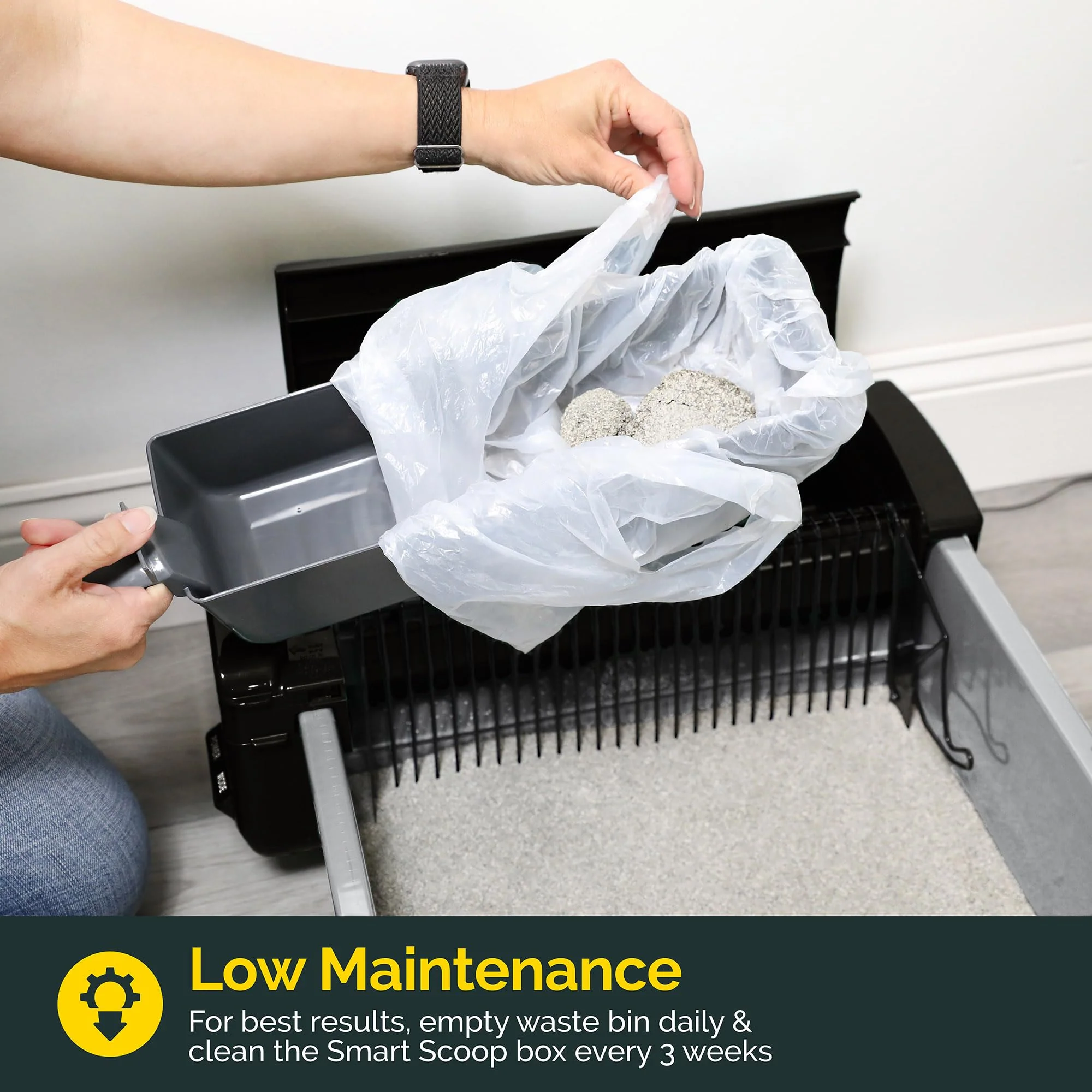 Pet Zone Self-Cleaning Cat Litter Box, Automatic, Odor Control, Easy Maintenance, Quiet, For Cats 6-15 lbs