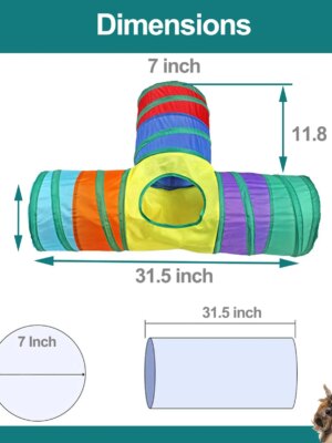PetJoy Rabbit Tunnel & Chew Toy Set – Tear-Resistant Polyester, Includes Tunnel, Grass Balls, Apple Sticks, Loofahs – For Rabbits & Small Rodents