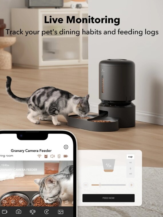 PETLIBRO 5L Automatic Cat Feeder with 1080P HD Camera, WiFi Control, Two-Way Audio, Smart Notifications