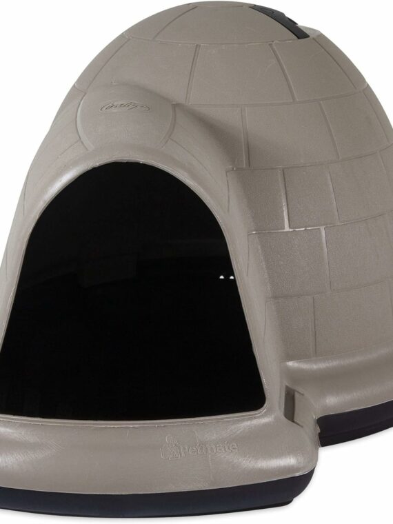 Petmate Indigo Igloo Dog House XL - All-Weather Insulated Shelter, Eco-Friendly, for 90-125 lbs Pets, Made in USA