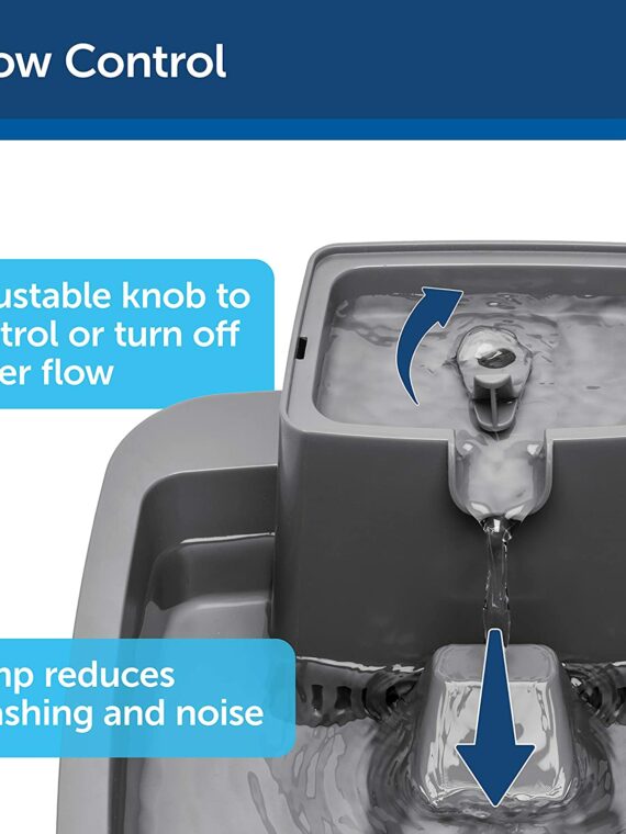 PetSafe Drinkwell Pet Fountain, Adjustable Flow, 1/2-Gallon Capacity, for Cats & Small Dogs