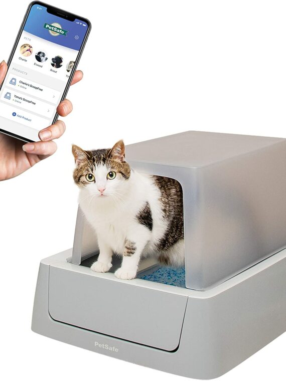 PetSafe ScoopFree Self-Cleaning Cat Litter Box with Health Counter, Automatic & Odor Control, Crystal Litter, App-Enabled