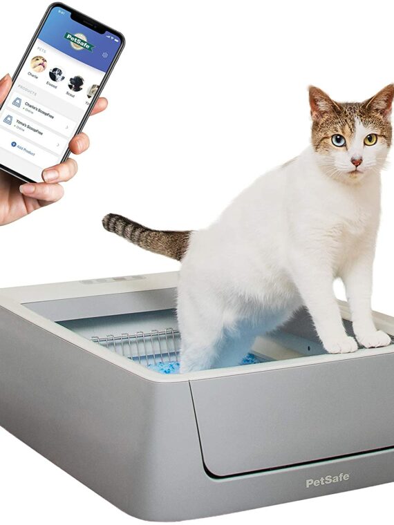 PetSafe ScoopFree Self-Cleaning Cat Litter Box with Health Counter, Automatic & Odor Control, Crystal Litter, App-Enabled