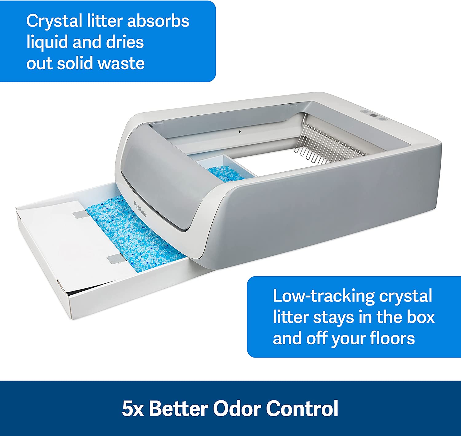 PetSafe ScoopFree Self-Cleaning Cat Litter Box with Health Counter, Automatic & Odor Control, Crystal Litter, App-Enabled