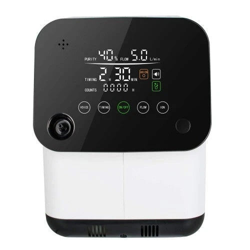 Pevor Portable Oxygen Generator, 1-6L/min Adjustable, Intelligent Voice, Touch Screen, Home & Travel, 110V