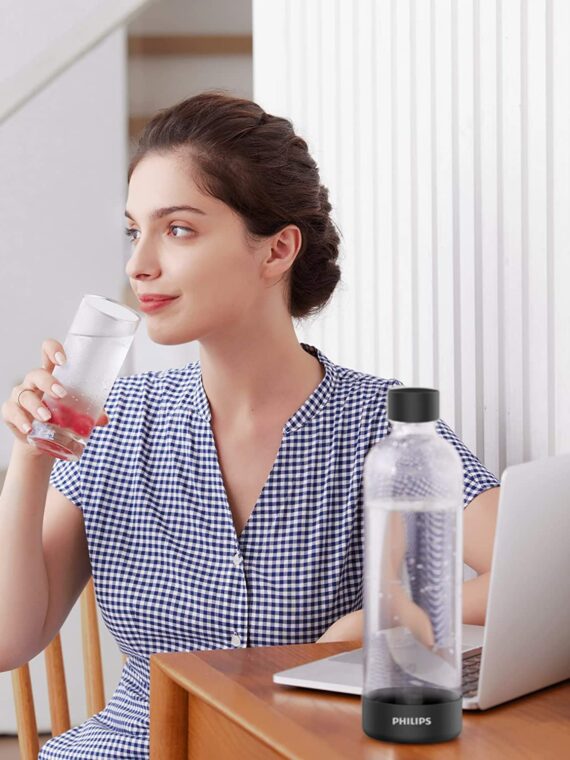 Philips Soda Maker - Compact Carbonating Machine, Compatible with 60L CO2 Cylinder, Includes 1L BPA-Free Bottle