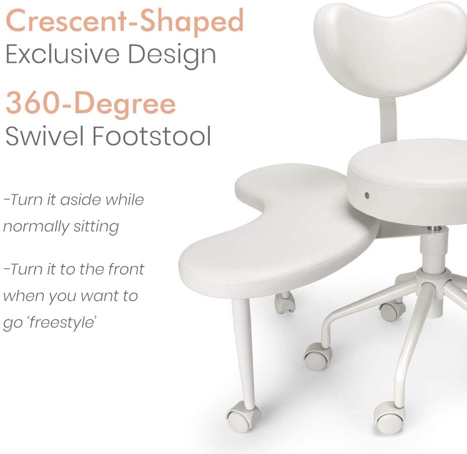 Pipersong Meditation Chair - Ergonomic Home Office Desk Chair with Lumbar Support, Adjustable Stool, and 360° Swivel for Cross-Legged Sitting