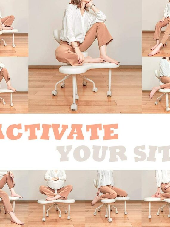 Pipersong Meditation Chair - Ergonomic Home Office Desk Chair with Lumbar Support, Adjustable Stool, and 360° Swivel for Cross-Legged Sitting