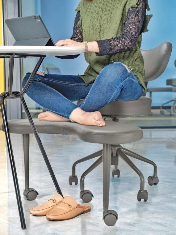 Pipersong Meditation Chair - Ergonomic Home Office Desk Chair with Lumbar Support, Adjustable Stool, and 360° Swivel for Cross-Legged Sitting