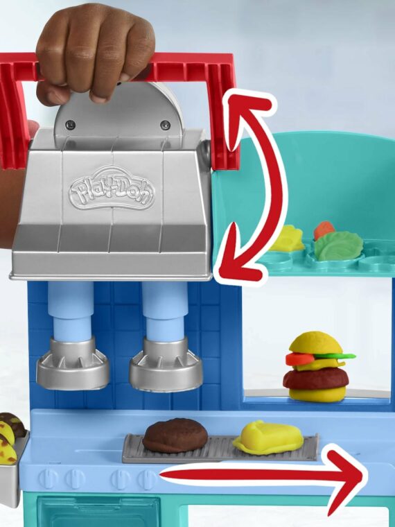 Play-Doh Kitchen Creations Busy Chef's Restaurant Set, 5 Colors, Interactive Playset for Kids