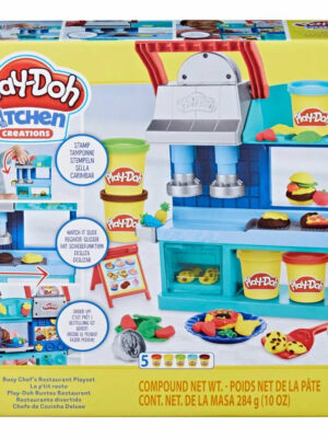 Play-Doh Kitchen Creations Busy Chef’s Restaurant Set, 5 Colors, Interactive Playset for Kids