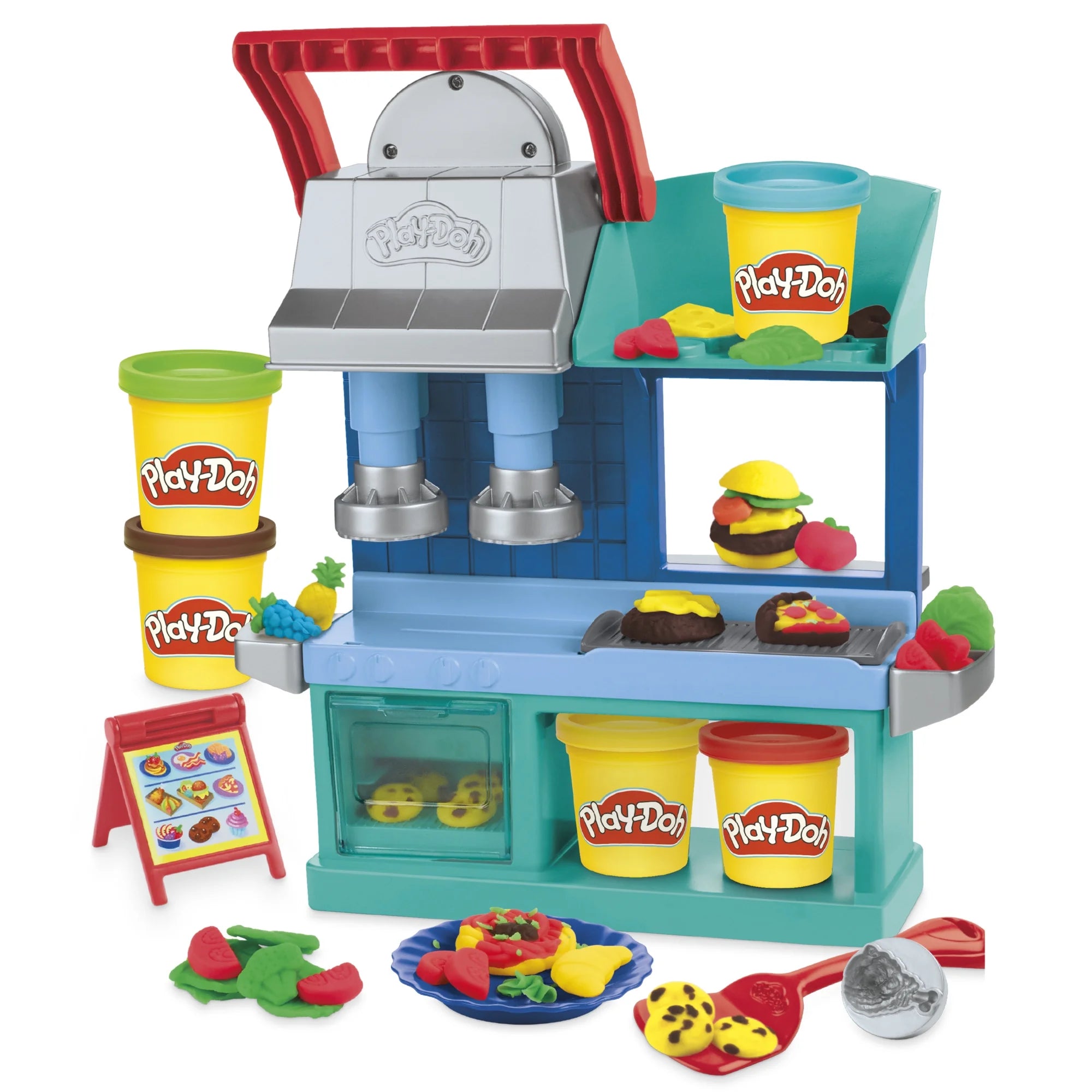 Play-Doh Kitchen Creations Busy Chef's Restaurant Set, 5 Colors, Interactive Playset for Kids