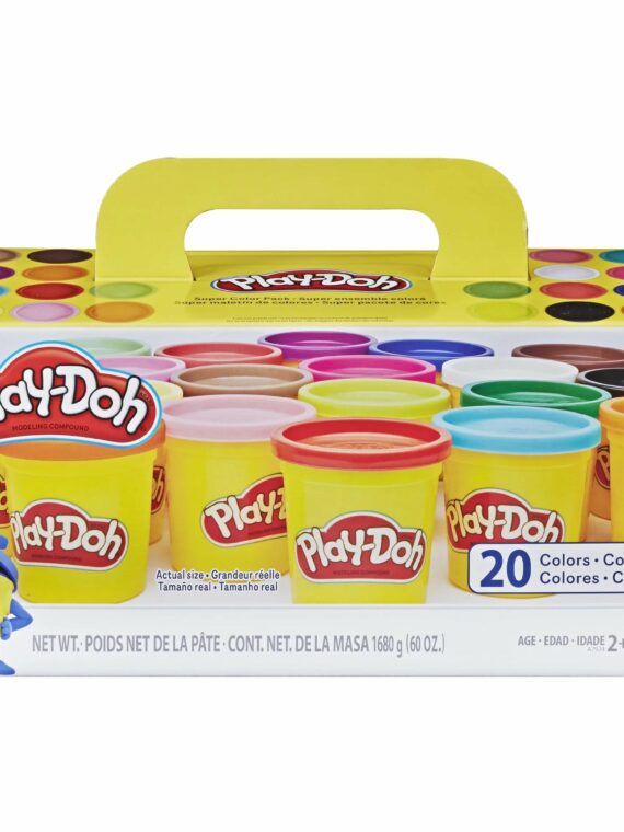 Play-Doh Super Color 20-Pack Modeling Compound, 20 Colors, 60 Ounces, Non-Toxic, Ages 3+