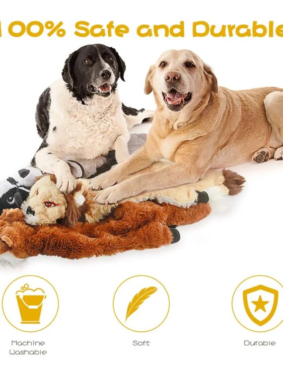 Plush Paws No-Stuffing Squeaky Chew Toy Set for Dogs - 5 Pack, Safe & Durable, Multi-Breed Suitable
