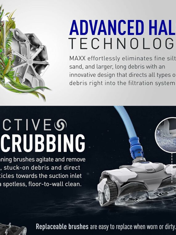 Polaris MAXX Suction-Side Pool Cleaner, Smart Navigation, Energy Efficient, In-Ground Compatible, White