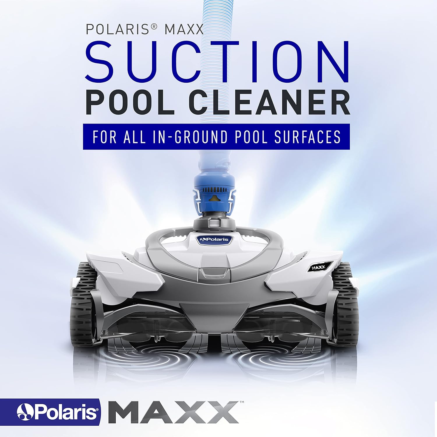 Polaris MAXX Suction-Side Pool Cleaner, Smart Navigation, Energy Efficient, In-Ground Compatible, White
