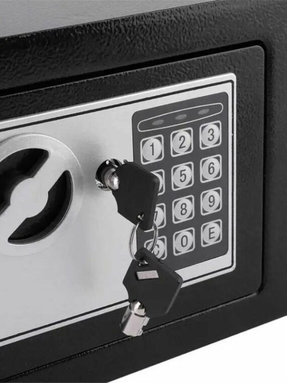 Portable Carbon Steel Digital Safe - Small, Heavy Duty, Locking Security Box for Home