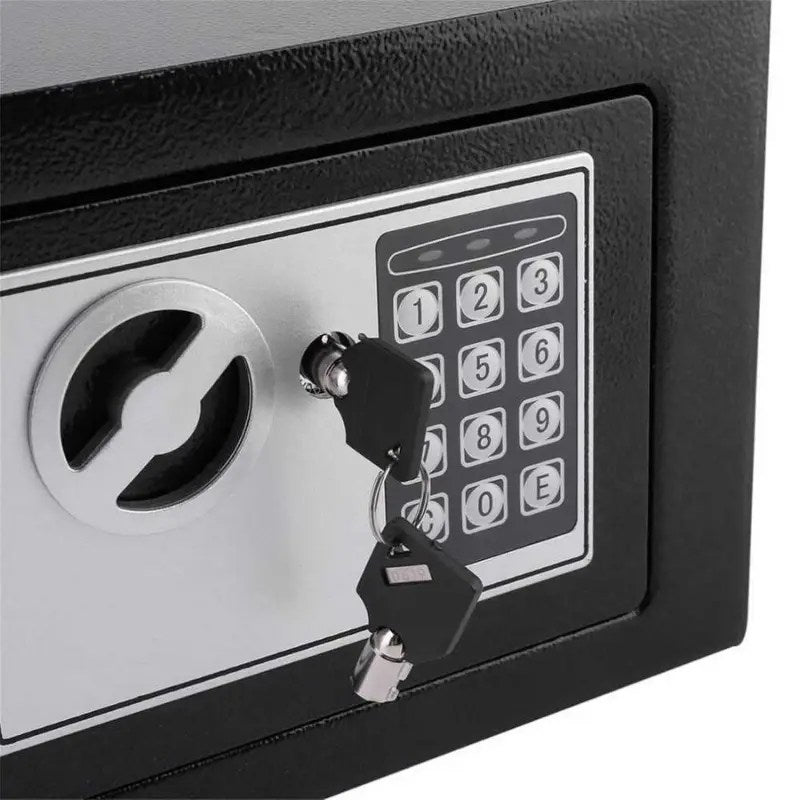 Portable Carbon Steel Digital Safe - Small, Heavy Duty, Locking Security Box for Home