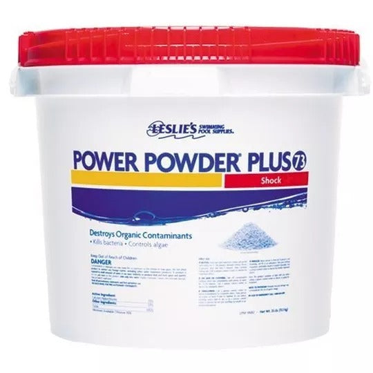 Power Powder Plus 73% Calcium Hypochlorite Pool Shock, 25 lbs - Fast Dissolving Chlorine for Clear, Sanitized Water