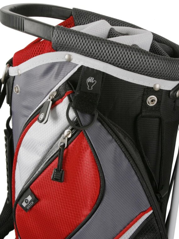 PowerBilt Dunes 14-Way Golf Stand Bag, Black/Blue, Lightweight with 5 Pockets, Double Strap, Durable Nylon
