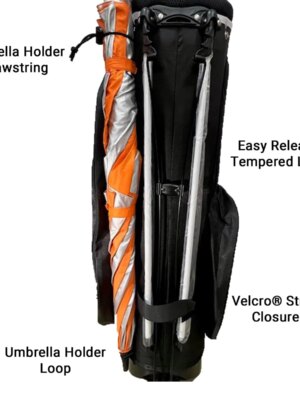 PowerBilt Dunes 14-Way Golf Stand Bag, Black/Blue, Lightweight with 5 Pockets, Double Strap, Durable Nylon