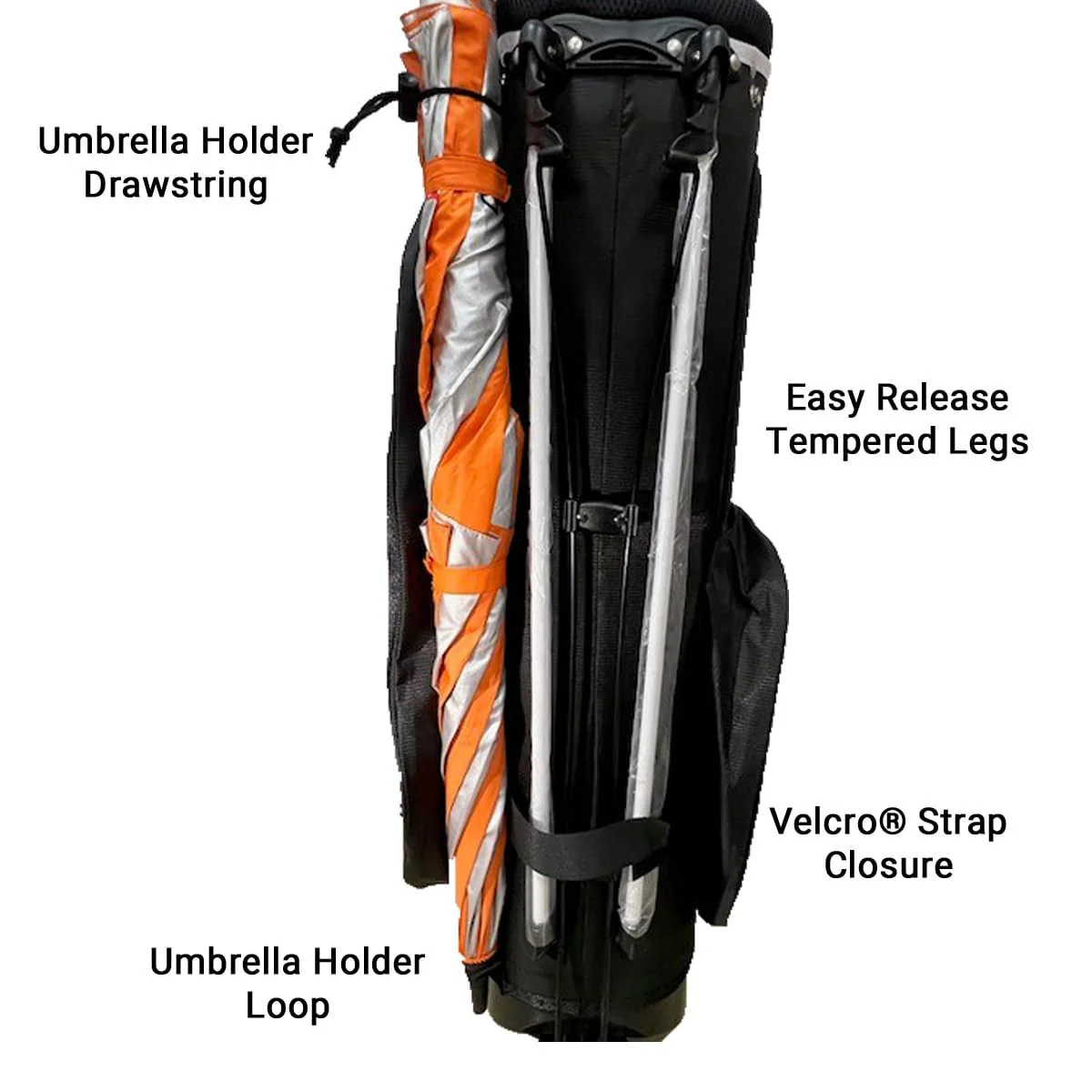 PowerBilt Dunes 14-Way Golf Stand Bag, Black/Blue, Lightweight with 5 Pockets, Double Strap, Durable Nylon