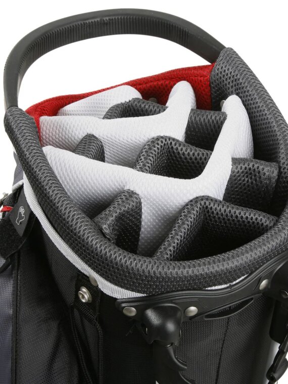 PowerBilt Dunes 14-Way Golf Stand Bag, Black/Blue, Lightweight with 5 Pockets, Double Strap, Durable Nylon