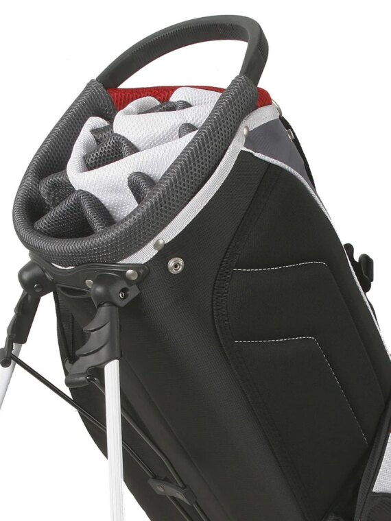 PowerBilt Dunes 14-Way Golf Stand Bag, Black/Blue, Lightweight with 5 Pockets, Double Strap, Durable Nylon