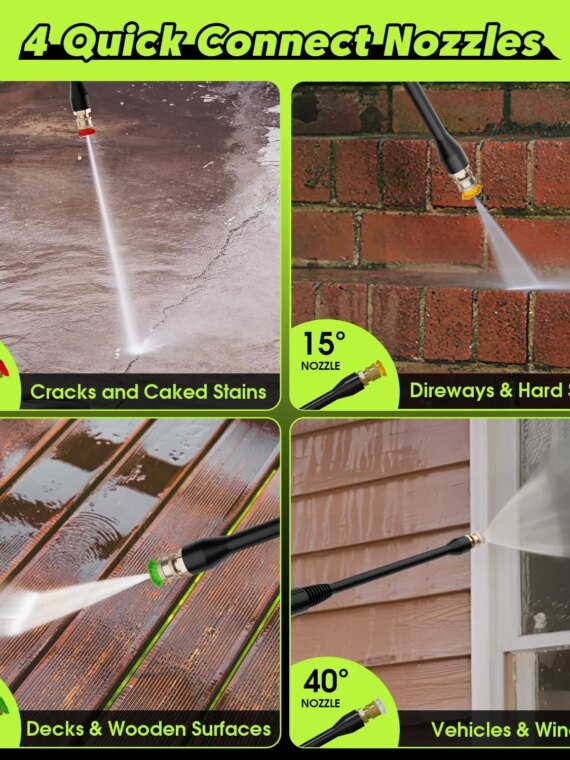 PowRyte Electric Pressure Washer 3800 PSI 2.4 GPM with Foam Lance and 4 Nozzles