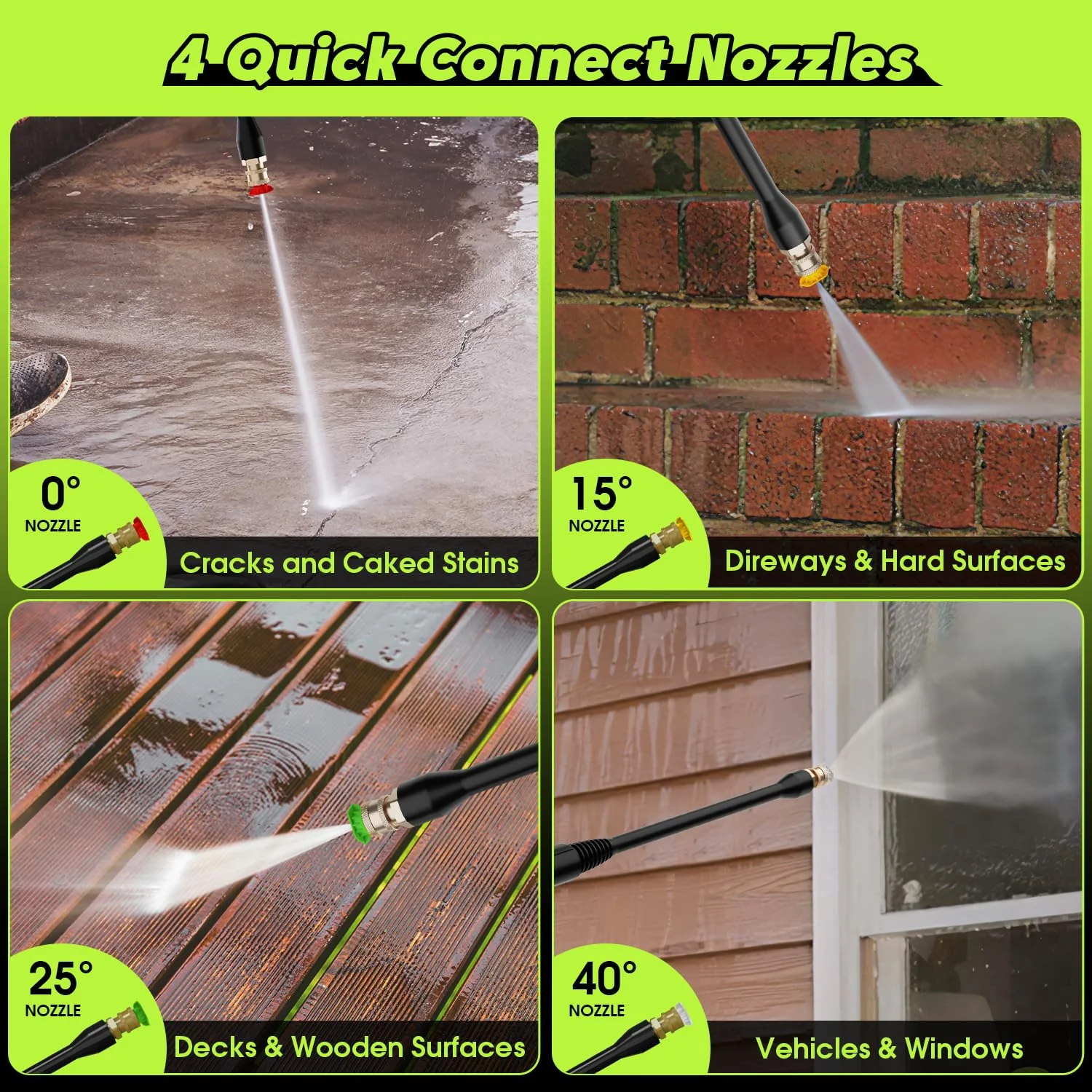 PowRyte Electric Pressure Washer 3800 PSI 2.4 GPM with Foam Lance and 4 Nozzles