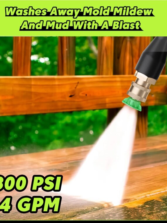 PowRyte Electric Pressure Washer 3800 PSI 2.4 GPM with Foam Lance and 4 Nozzles