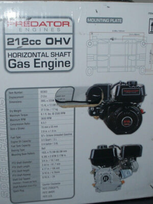 Predator 212cc 6.5 HP OHV Horizontal Shaft Engine for Air Compressors & Lawn Mowers, Model 69730