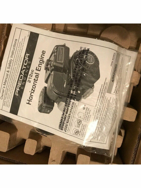 Predator 212cc 6.5 HP OHV Horizontal Shaft Engine for Air Compressors & Lawn Mowers, Model 69730