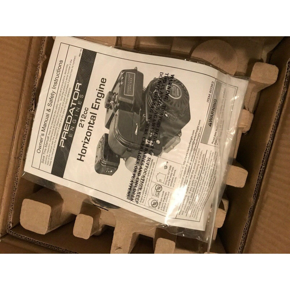 Predator 212cc 6.5 HP OHV Horizontal Shaft Engine for Air Compressors & Lawn Mowers, Model 69730