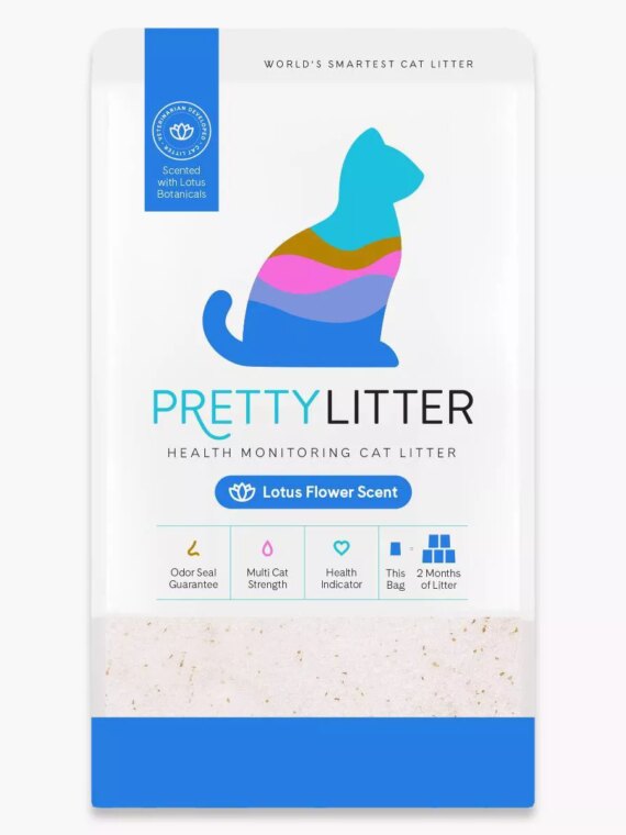 PrettyLitter Lotus Flower Scented Cat Litter, 8lbs - Advanced Odor Control, Lightweight, 99% Dust-Free, Non-Clumping