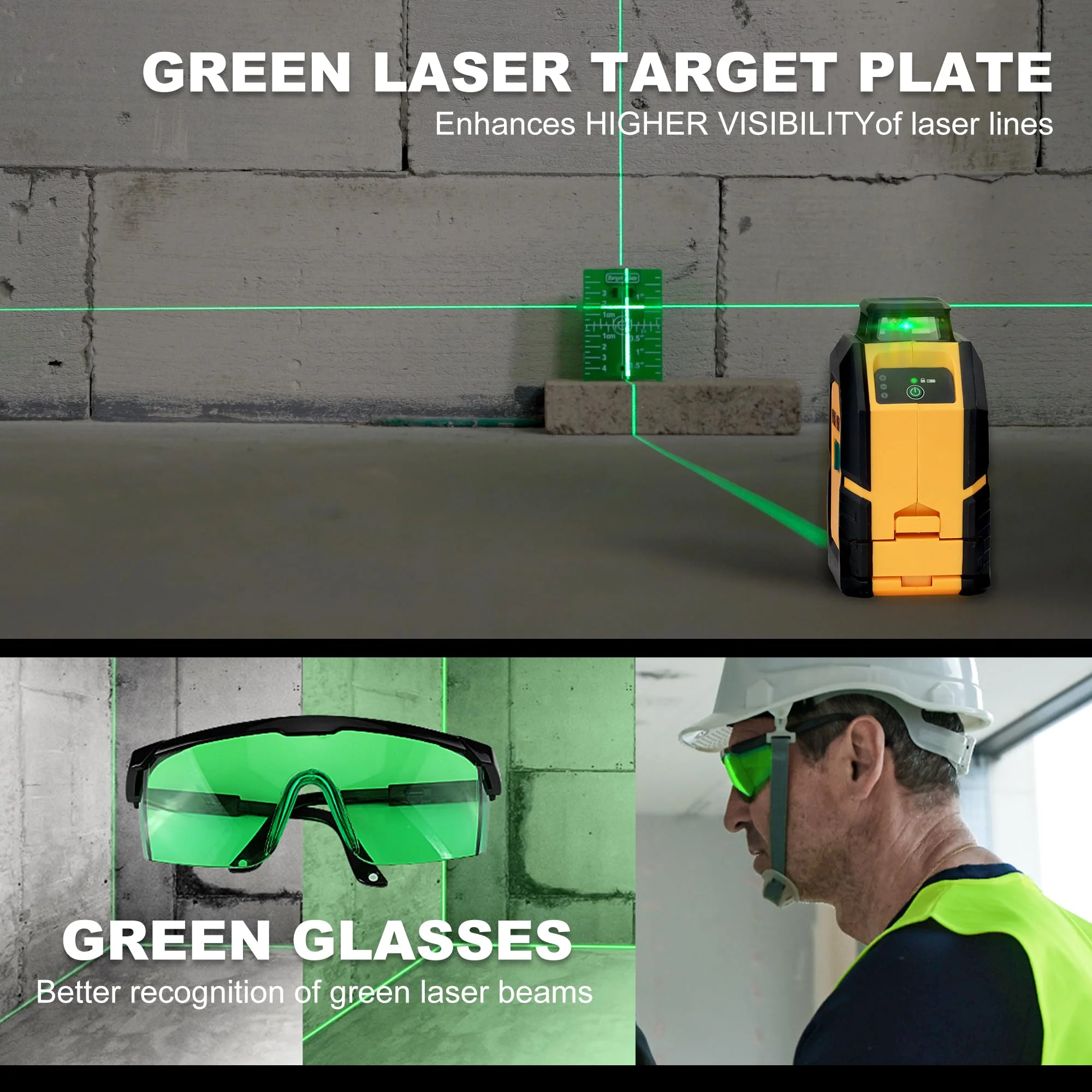 PREXISO 360° Self-Leveling Green Cross Line Laser Level with Tripod, 100Ft Range
