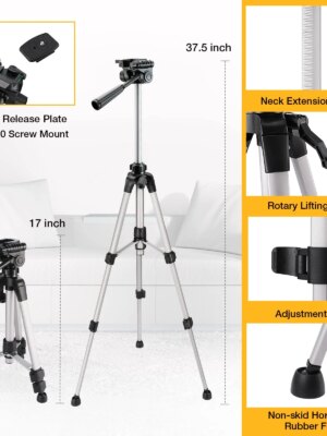 PREXISO 360° Self-Leveling Green Cross Line Laser Level with Tripod, 100Ft Range