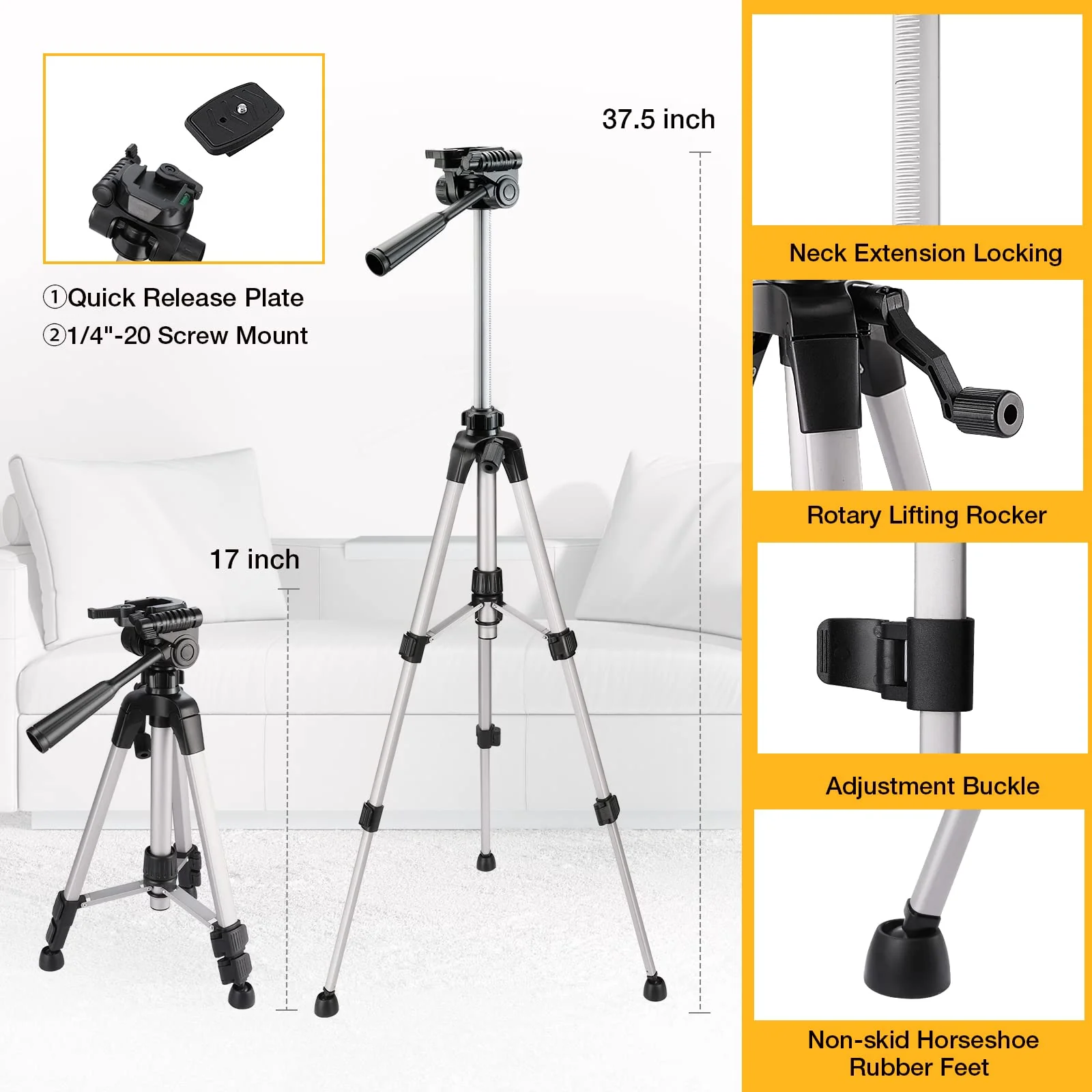 PREXISO 360° Self-Leveling Green Cross Line Laser Level with Tripod, 100Ft Range