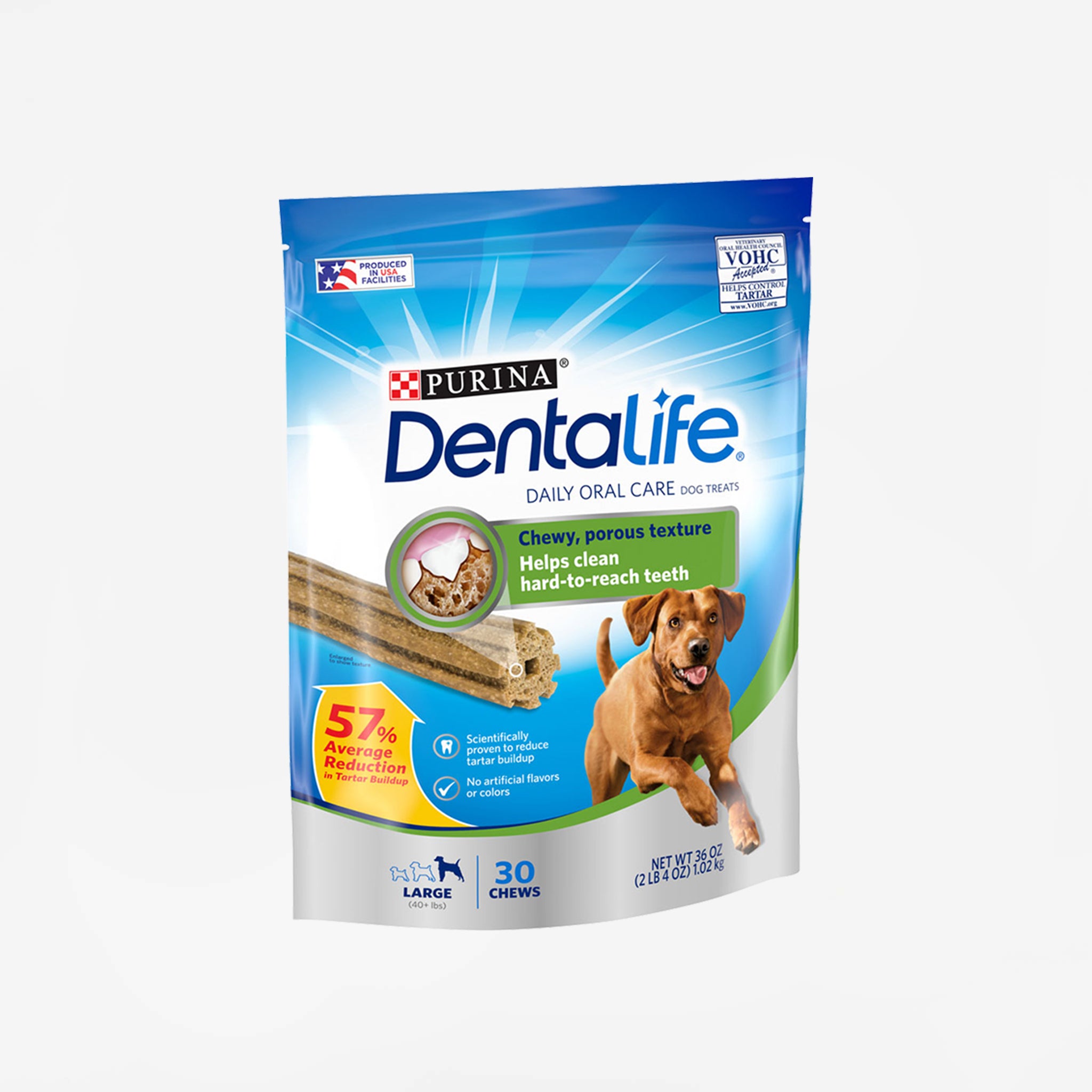 Purina DentaLife Daily Dental Chews for Large Dogs, Chicken Flavor, Tartar Control, VOHC Accepted, 57% Tartar Reduction