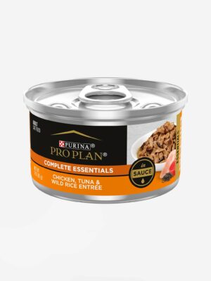 Purina Pro Plan Adult Cat Food, Chicken & Tuna with Wild Rice in Sauce, 3 oz Can