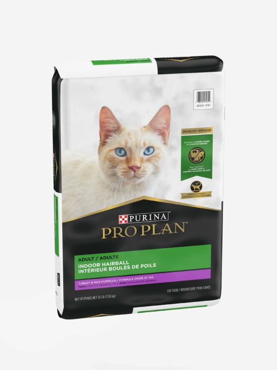 Purina Pro Plan Indoor Cat Food, Turkey & Rice, High Protein, Hairball Control, 40% Protein, Adult Cats