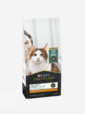Purina Pro Plan LiveClear Adult Cat Food, Chicken & Rice, Allergen-Reducing, Probiotics, 3.5lb