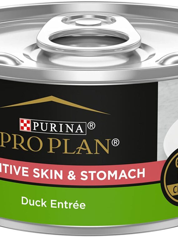 Purina Pro Plan Sensitive Skin & Stomach Duck Wet Cat Food, 24x3oz Cans, Grain-Free, High-Protein